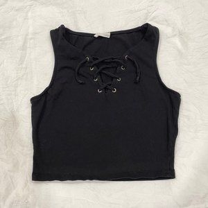 Black Cropped Tank Top